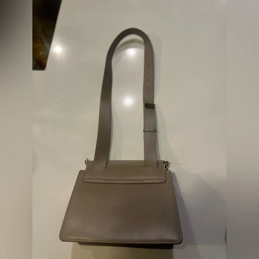 Polène Taupe Leather Crossbody Bag with Gold Hardware - Picture 4 of 9